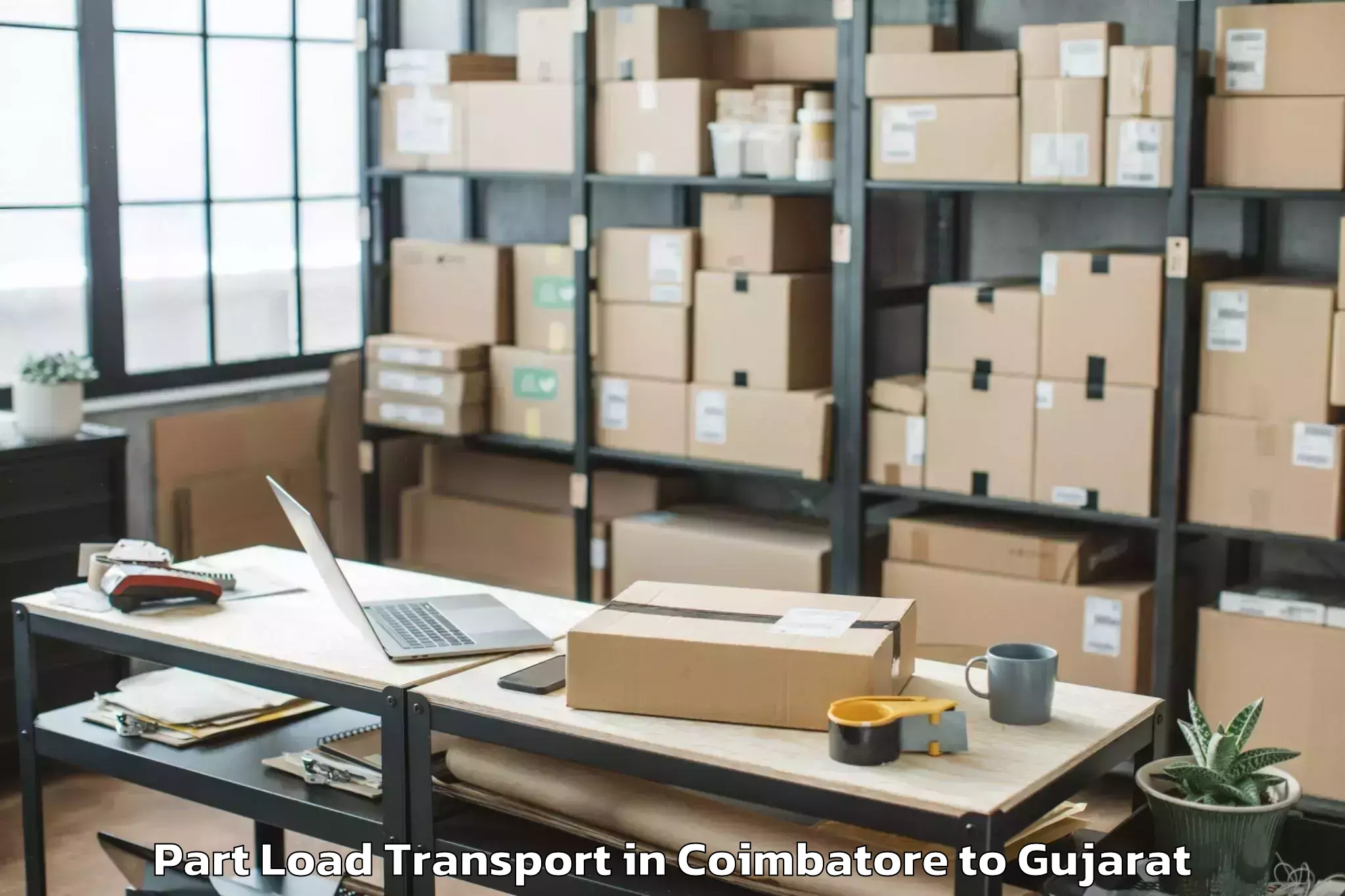 Book Coimbatore to Tilakvada Part Load Transport Online